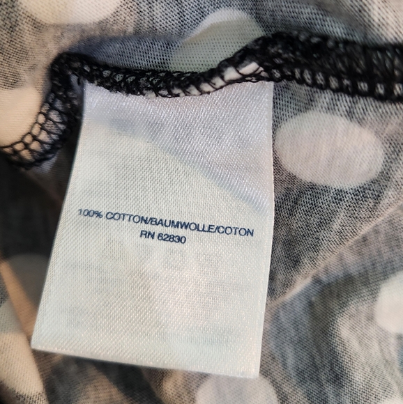 Women's Lands' End Black With White Polka-Dots Cover Up, Size L - Picture 3 of 11